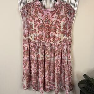 Free People All The Time Paisely Velvet Dress L $168 retail